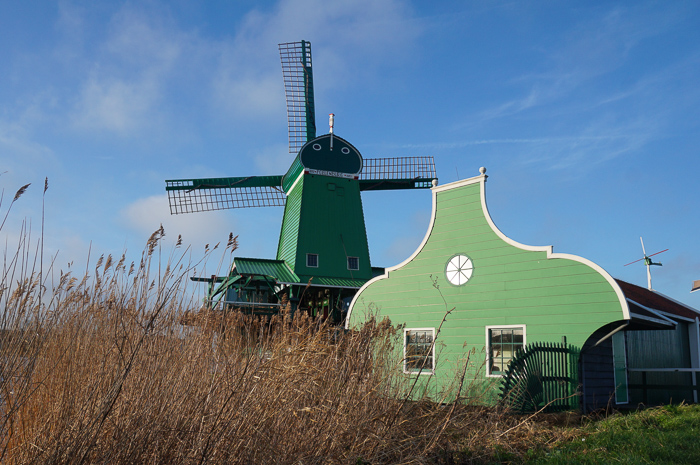 Windmills ner Amsterdam on Zaanse Schans.