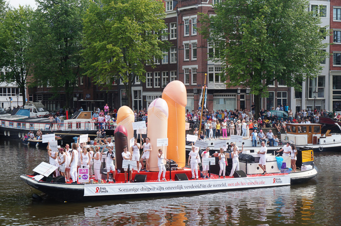 Gay Pride Amsterdam Theme Boat on HIV