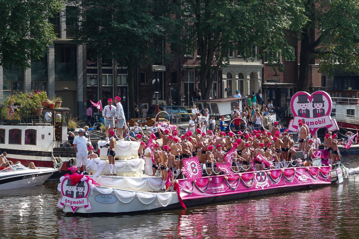 Gay Pride  Amsterdam Pink in the Boat Parade