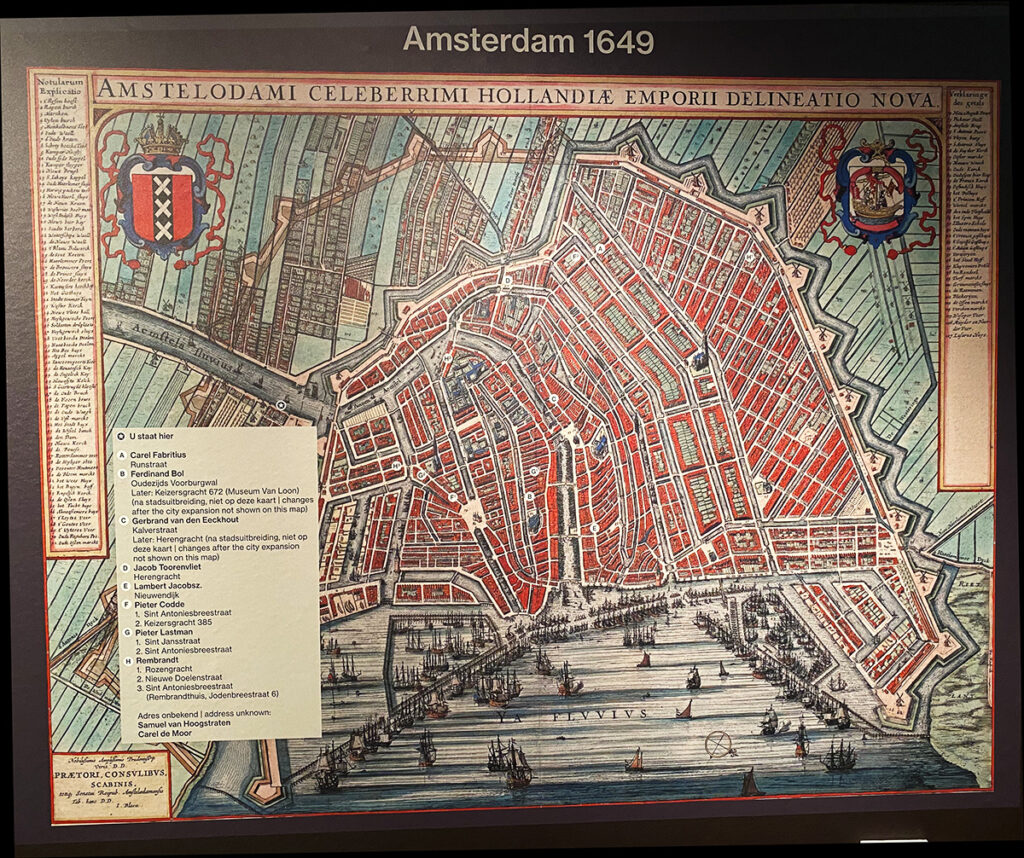 Canals in Amsterdam - city map 1649